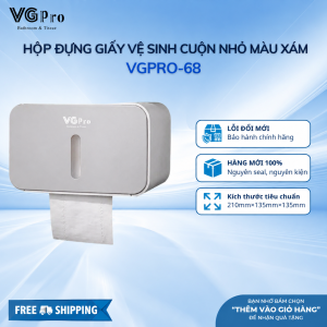 Hộp đựng giấy vệ sinh cuộn nhỏ VG-68 màu xám là một trong ít những mã hộp đựng giấy cuộn nhỏ đẹp, sang. Hộp được thiết kế để dán hoặc khoan vít tường rất tiện dụng. Hộp thiết kế dạng hộp chữ nhật, bo góc nhẹ nhàng nhã nhặn rất ưu nhìn. Nào! Hãy cùng tham khảo: Thông tin chi tiết về sản phẩm hộp đựng giấy VG-68 Tên chi tiết Số lượng Đơn vị Chức năng Mặt trước hộp 01 Chiếc Bảo vệ phần trước, quan sát giấy Đế ốp mặt trước 01 Chiếc Gắn khớp cùng mặt trước và ô cửa sổ quan sát giấy Ô cửa sổ mặt trước 01 Chiếc Thiết kế nhựa trong làm ô cửa sổ quan sát giấy trong hộp Thanh treo giấy 01 Chiếc Dùng để treo cuộn giấy có lõi Đế hộp sau 02 Chiếc Liên kết mặt trước, có lỗ vít ốc – có thiết kế lắp miếng dán Miếng dán hộp 01 Chiếc Miếng dán gắn hộp vào bề mặt tường gạch men hoặc kính.